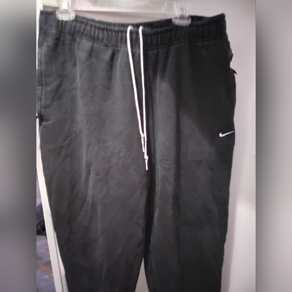 Nike Black Sweatpants with White Logo Mens Sz XL - Picture 1 of 4